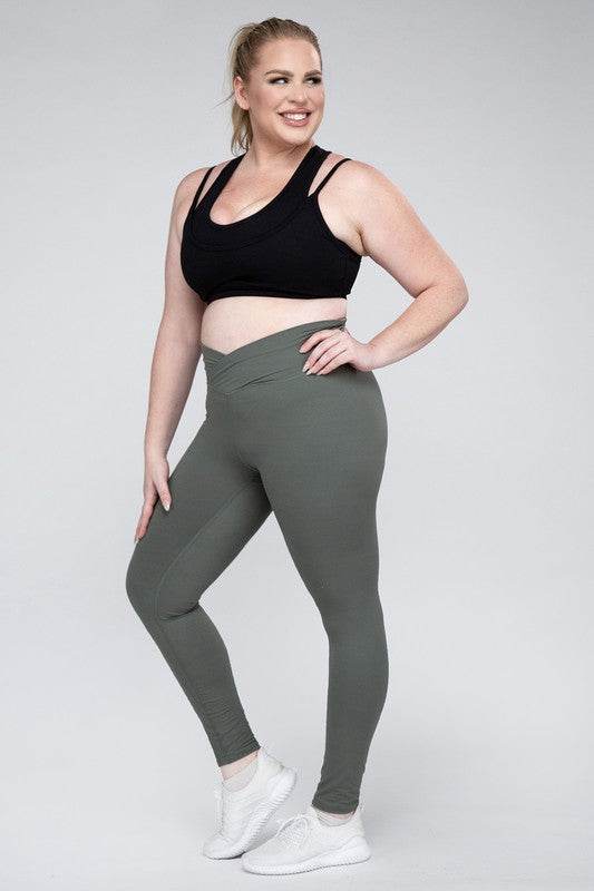 Plus Size V Waist Full Length Leggings - Shop Style & More | Fresh Looks, Everyday Deals & Free Shipping