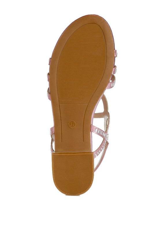 Jisters Cut Out Detail Rhinestone Flat Sandals - Shop Style & More | Fresh Looks, Everyday Deals & Free Shipping
