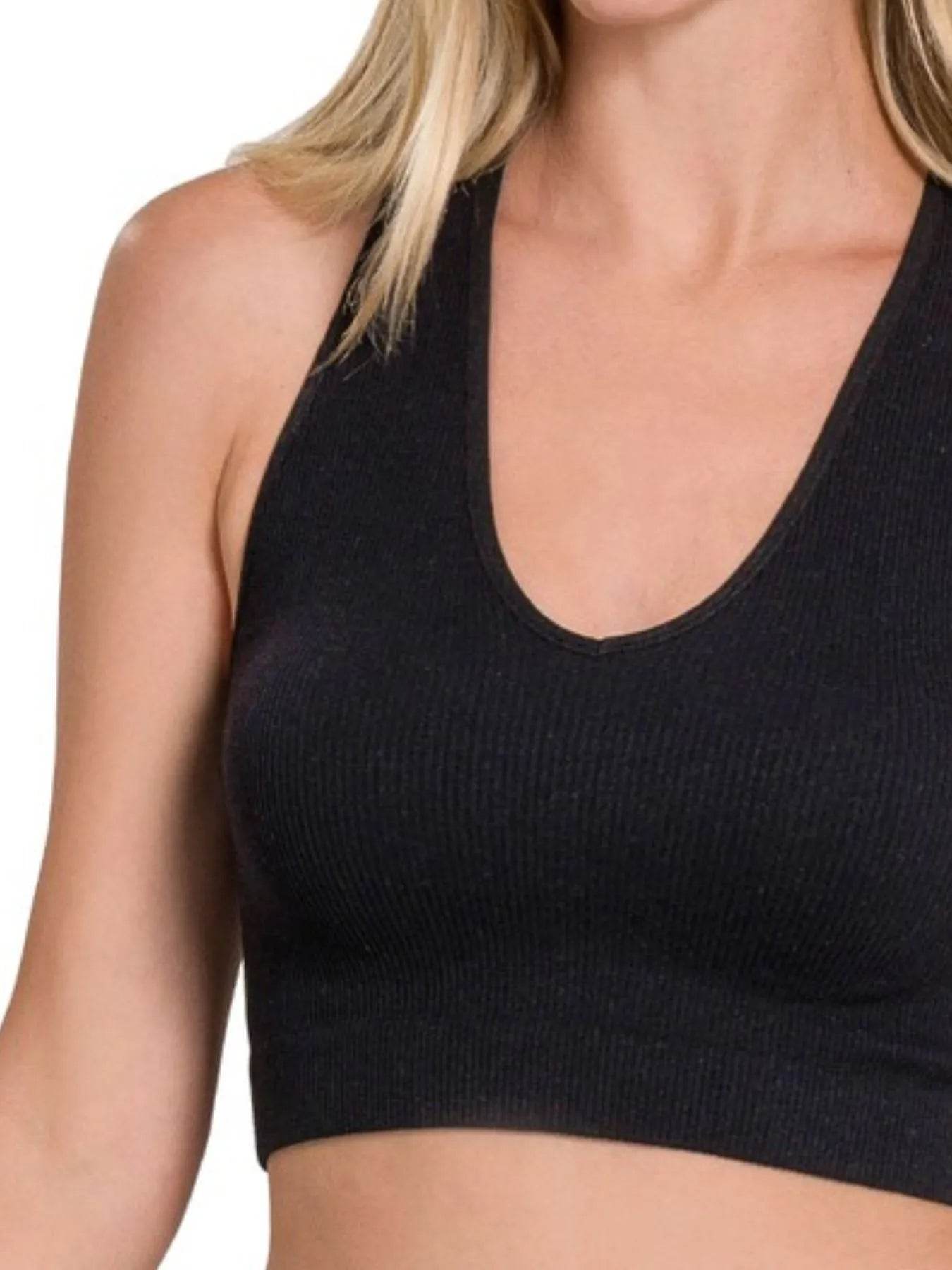 Zenana Seamless Ribbed Cropped Racerback Tank Top - Shop Style & More | Fresh Looks, Everyday Deals & Free Shipping