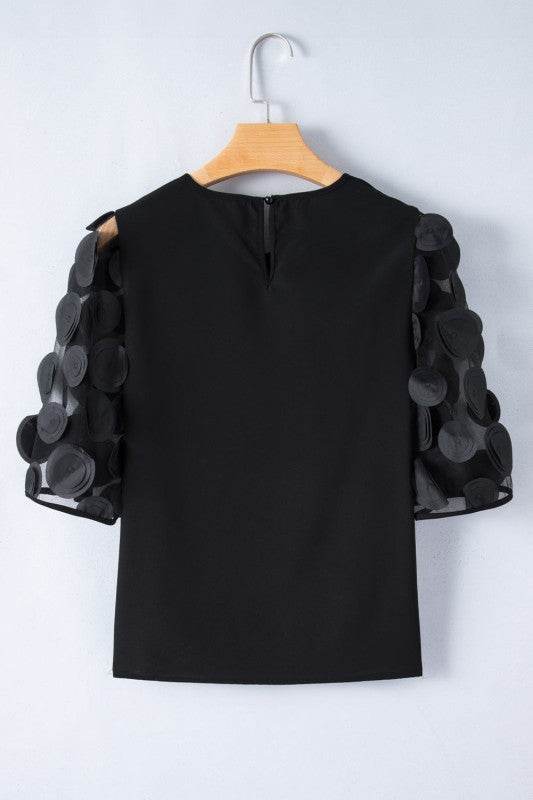 Aliza Applique Mesh Half Sleeve Blouse - Shop Style & More | Fresh Looks, Everyday Deals & Free Shipping