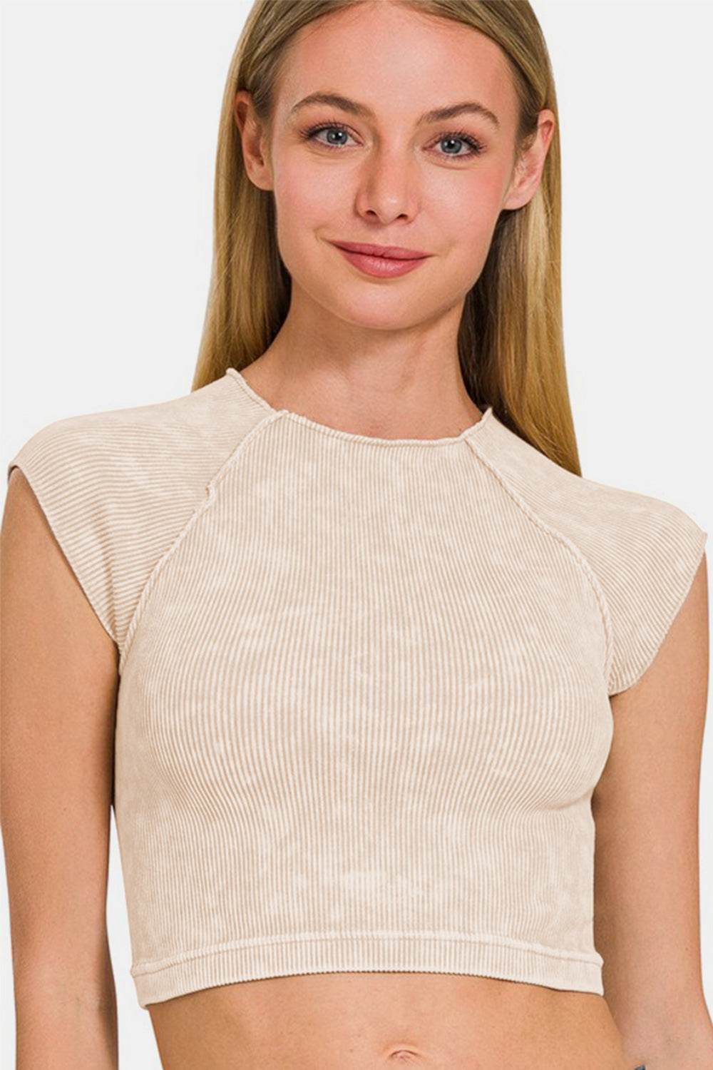 Zenana Ribbed Round Neck Cropped Top - Shop Style & More | Fresh Looks, Everyday Deals & Free Shipping