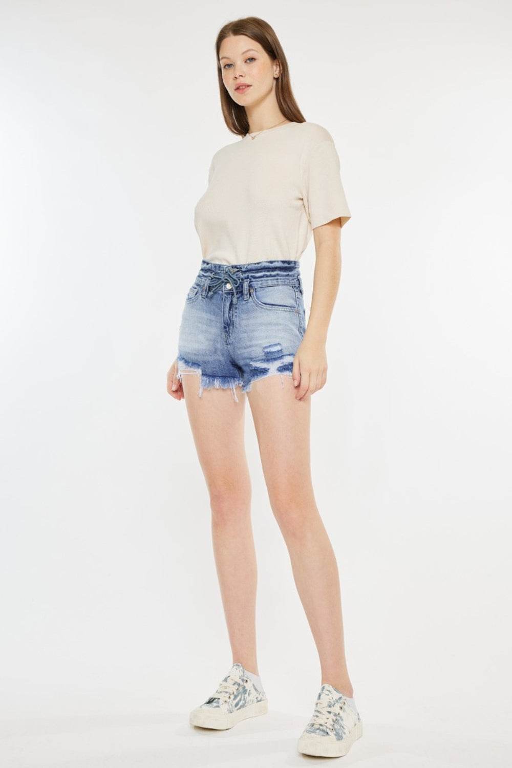 Kancan High Rise Frayed Hem Denim Shorts - Shop Style & More | Fresh Looks, Everyday Deals & Free Shipping