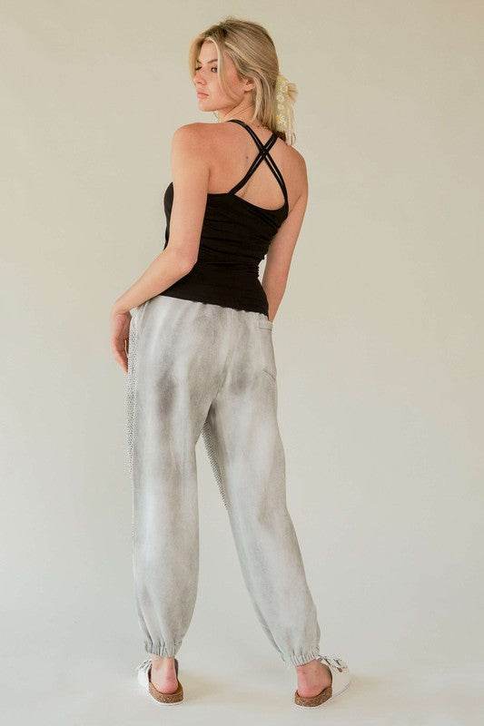 Davi & Dani Rhinestone Elastic Waist Joggers - Shop Style & More | Fresh Looks, Everyday Deals & Free Shipping