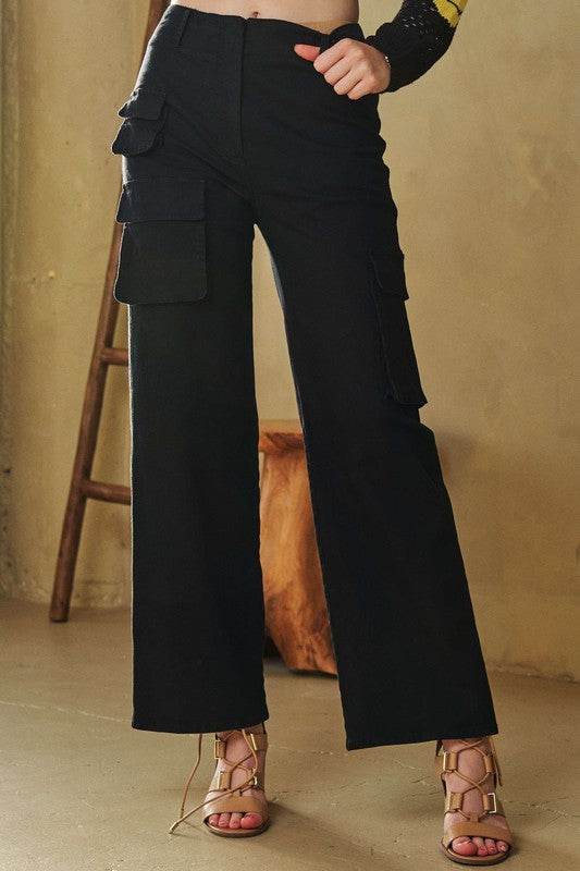 Davi & Dani Flap Pocket Mid Rise Cargo Pants - Shop Style & More | Fresh Looks, Everyday Deals & Free Shipping