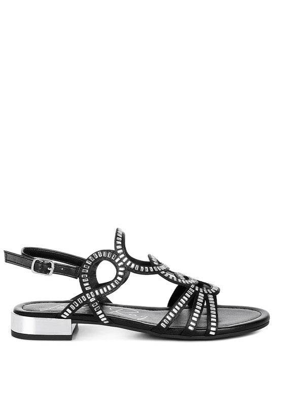 Jisters Cut Out Detail Rhinestone Flat Sandals - Shop Style & More | Fresh Looks, Everyday Deals & Free Shipping
