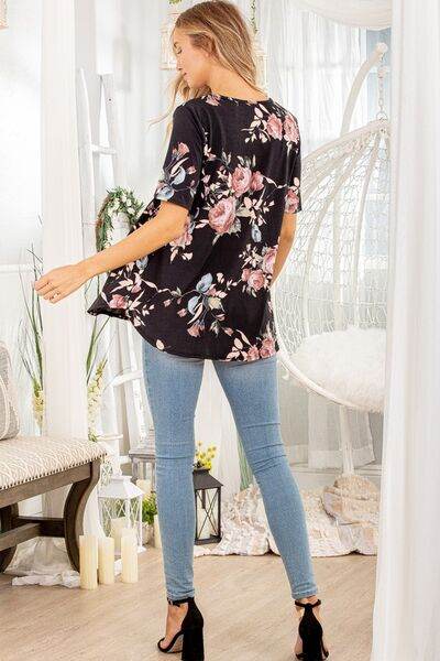 Heimish Full Size Crisscross Neck Floral Babydoll Top Plus Size - Shop Style & More | Fresh Looks, Everyday Deals & Free Shipping
