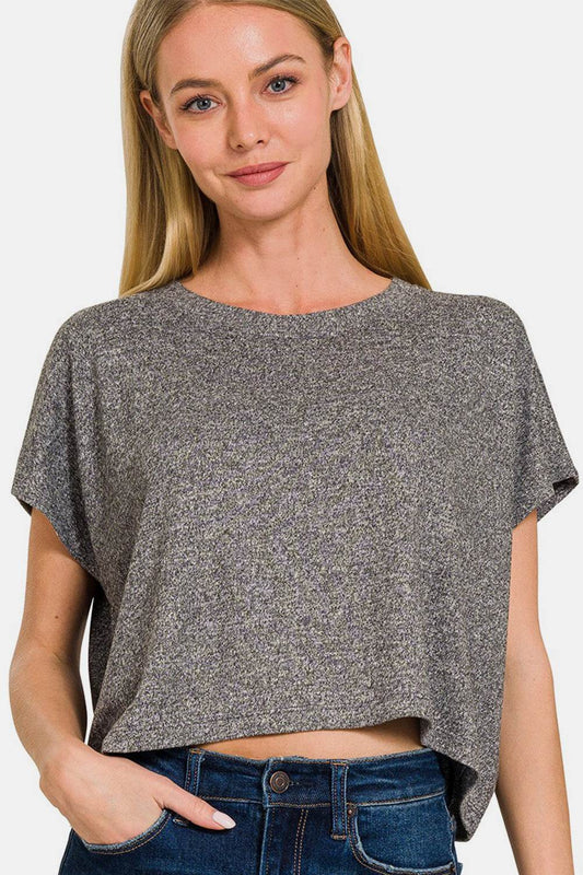 Zenana Short Sleeve Round Neck Cropped T-Shirt - Shop Style & More | Fresh Looks, Everyday Deals & Free Shipping