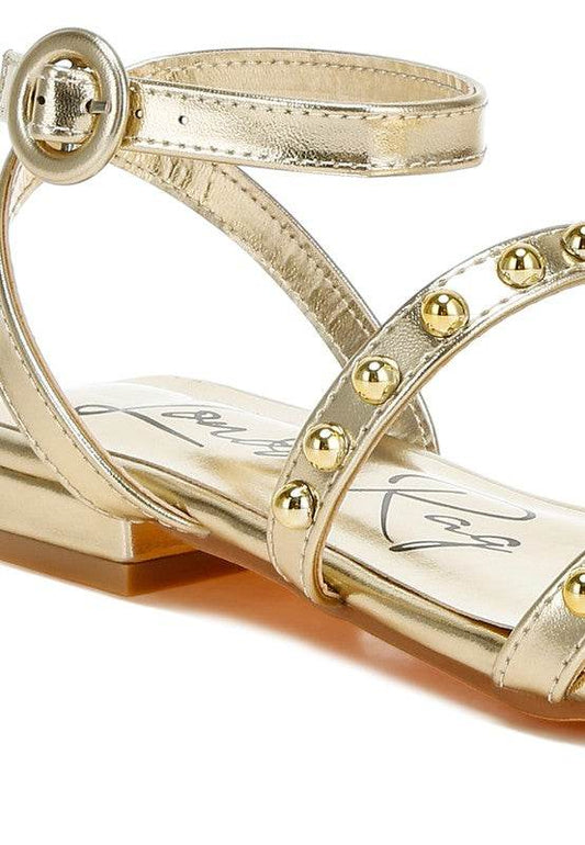 Flippity Studded Ankle Strap Flat Sandals - Shop Style & More | Fresh Looks, Everyday Deals & Free Shipping