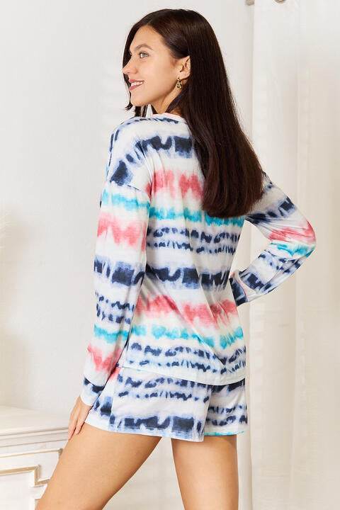 Shiny Tie-Dye Dropped Shoulder Lounge Set - Shop Style & More | Fresh Looks, Everyday Deals & Free Shipping