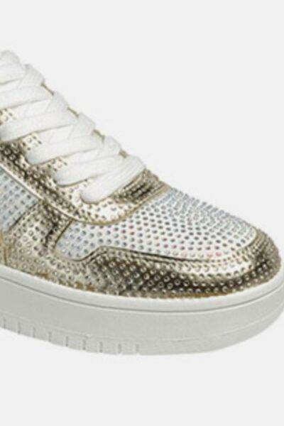 Forever Link Rhinestone Platform Flat Sneakers - Shop Style & More | Fresh Looks, Everyday Deals & Free Shipping