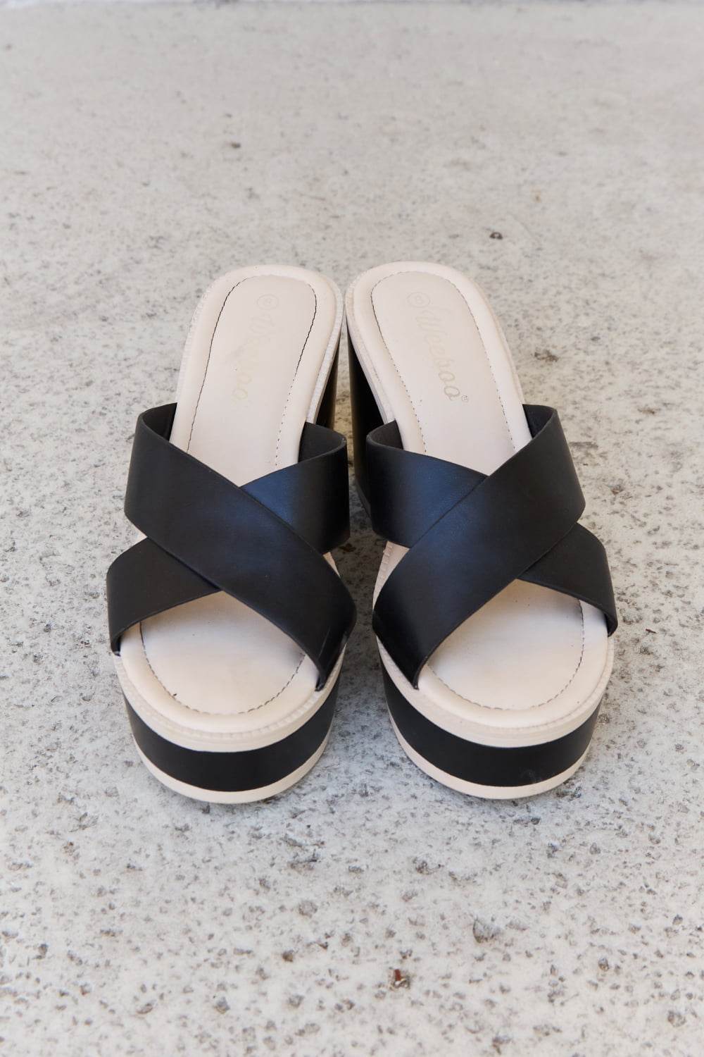 Weeboo Cherish The Moments Contrast Platform Sandals in Black - Shop Style & More | Fresh Looks, Everyday Deals & Free Shipping