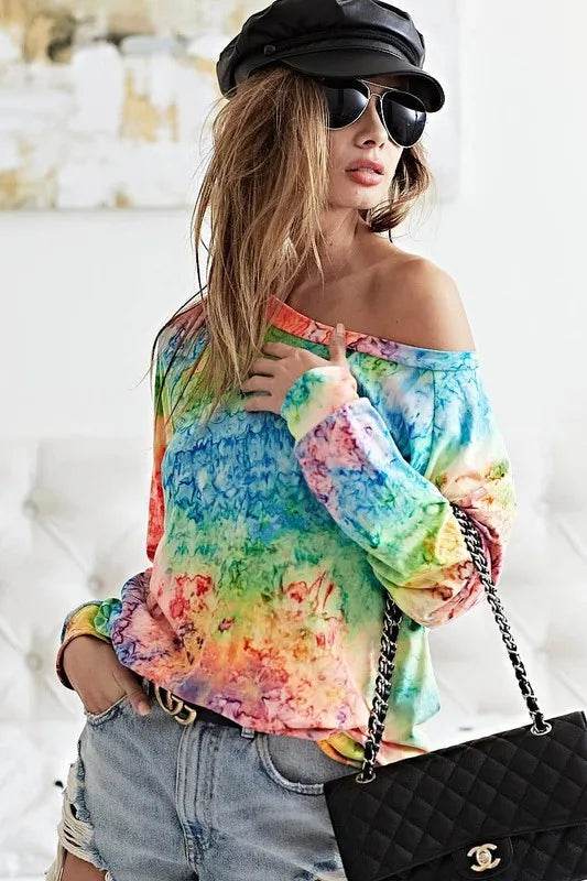 BiBi Tie Dye Soft Knit Jersey T-Shirt - Shop Style & More | Fresh Looks, Everyday Deals & Free Shipping