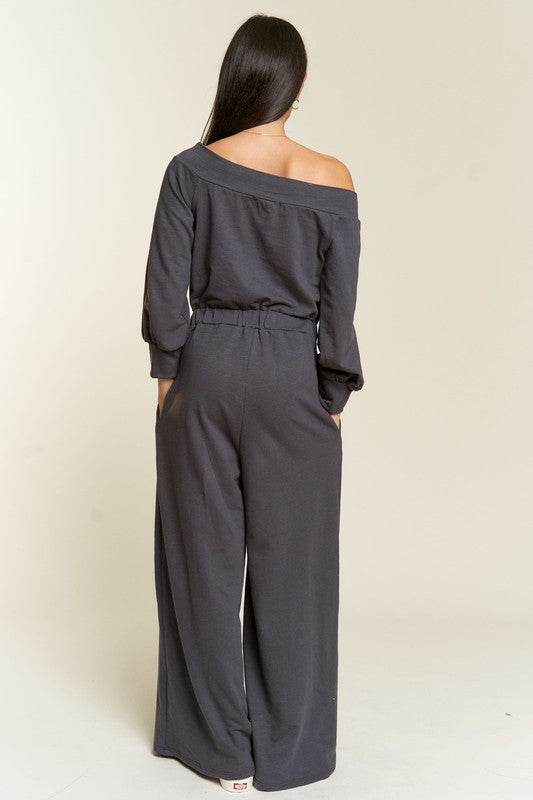 ONE SHOULDER TERRY JUMPSUIT - Shop Style & More | Fresh Looks, Everyday Deals & Free Shipping