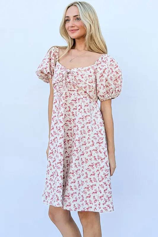 And The Why Lace Up Front Puff Babydoll Dress - Shop Style & More | Fresh Looks, Everyday Deals & Free Shipping