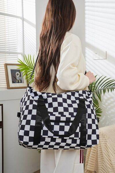 Zenana Checkered Multi-Pocket Travel Bag - Shop Style & More | Fresh Looks, Everyday Deals & Free Shipping