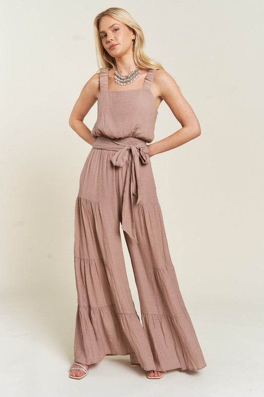ELASTIC STRAP TIERED JUMPSUIT - Shop Style & More | Fresh Looks, Everyday Deals & Free Shipping