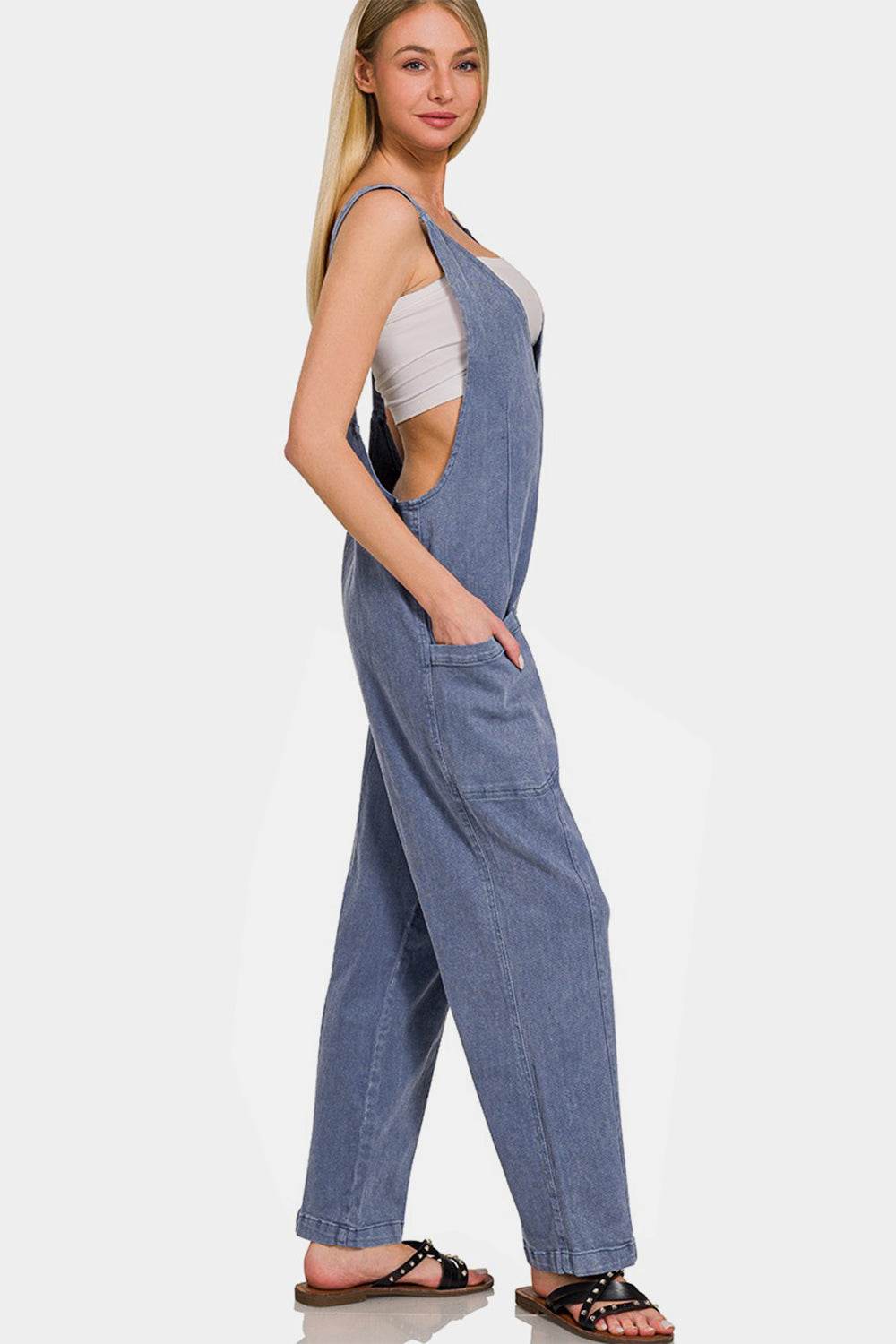 Zenana Pocketed Wide Strap Jumpsuit - Shop Style & More | Fresh Looks, Everyday Deals & Free Shipping