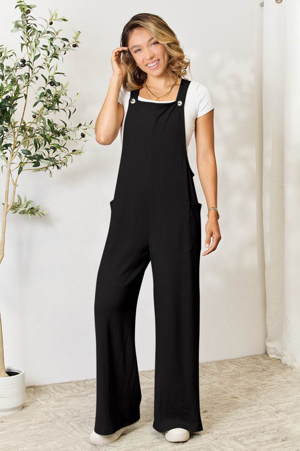 Double Take Full Size Wide Strap Overall with Pockets - Shop Style & More | Fresh Looks, Everyday Deals & Free Shipping