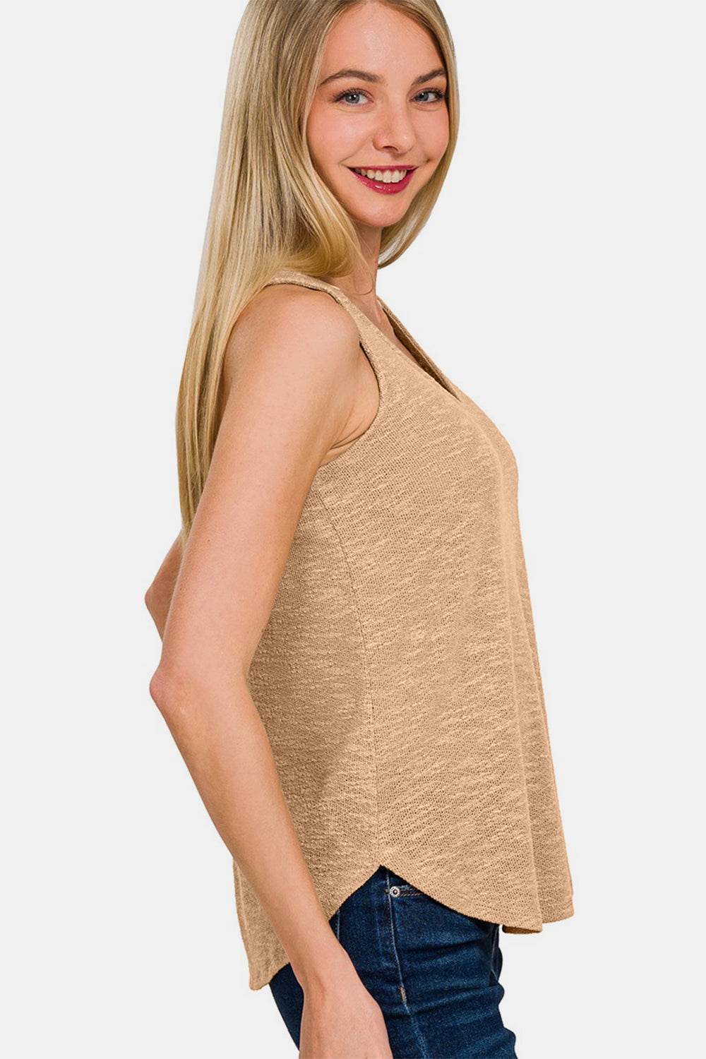 Zenana V-Neck Curved Hem Tank - Shop Style & More | Fresh Looks, Everyday Deals & Free Shipping