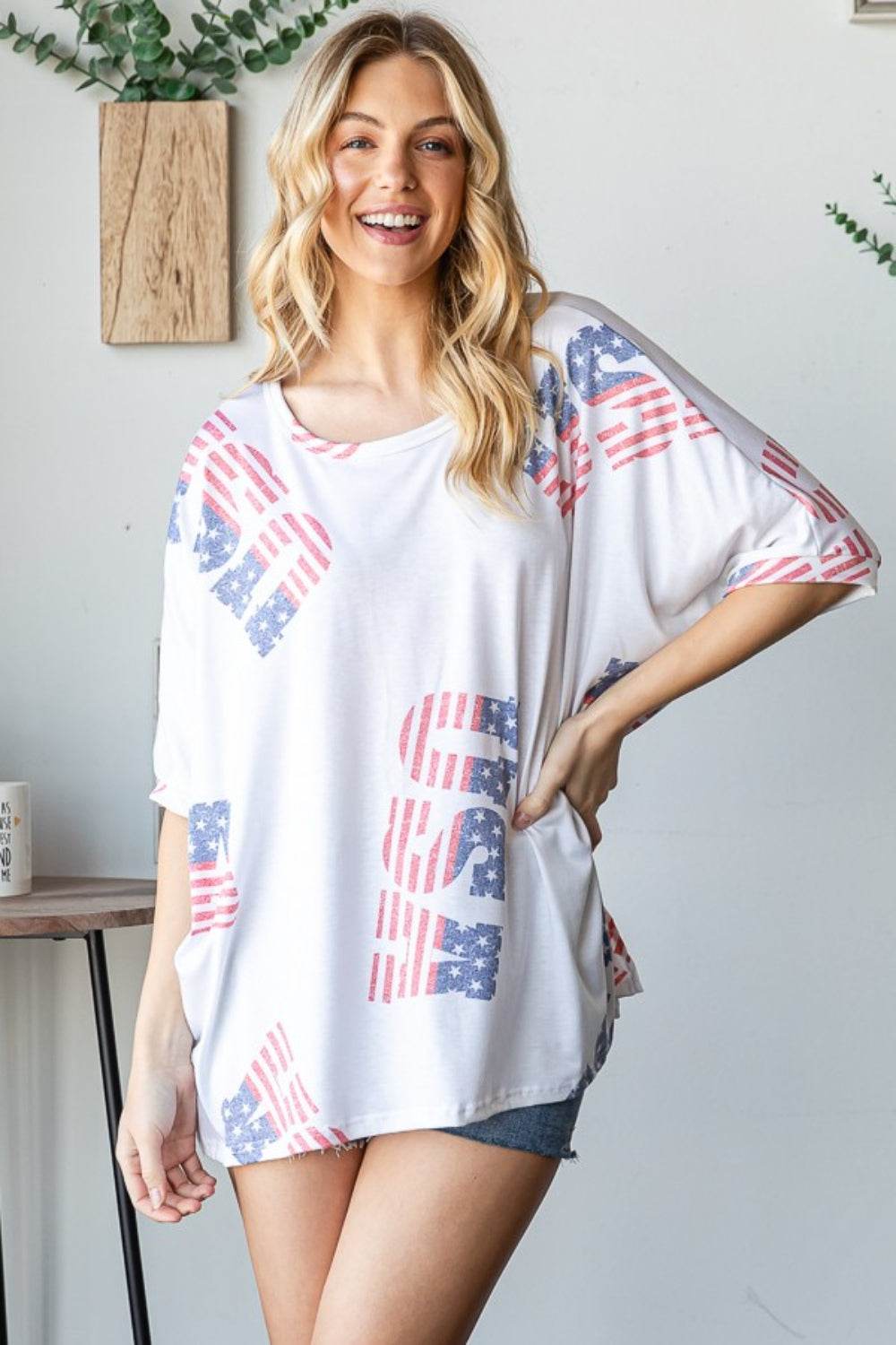 HOPELY Letter Graphic Round Neck T-Shirt - Shop Style & More | Fresh Looks, Everyday Deals & Free Shipping