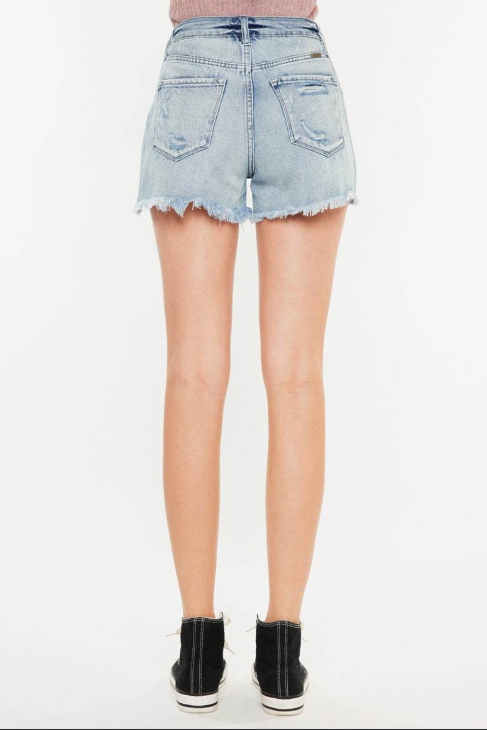 Kancan Distressed High Waist Denim Shorts with Pockets - Shop Style & More | Fresh Looks, Everyday Deals & Free Shipping