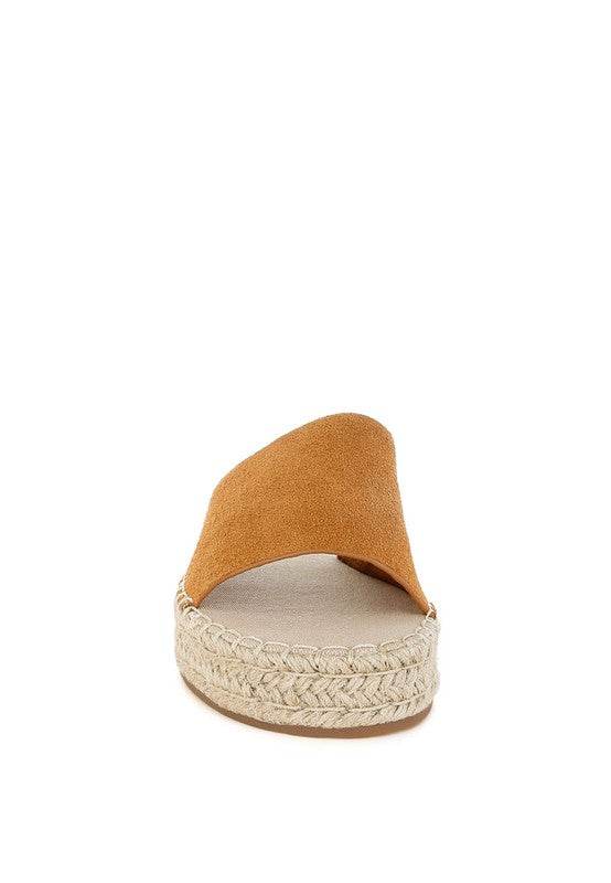 Huntra Real Soft Leather Espadrille Flatforms - Shop Style & More | Fresh Looks, Everyday Deals & Free Shipping