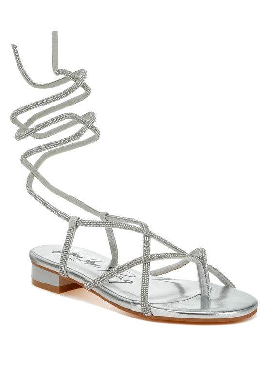 Babbity Rhinestone Embellished Lace-Up Sandals - Shop Style & More | Fresh Looks, Everyday Deals & Free Shipping