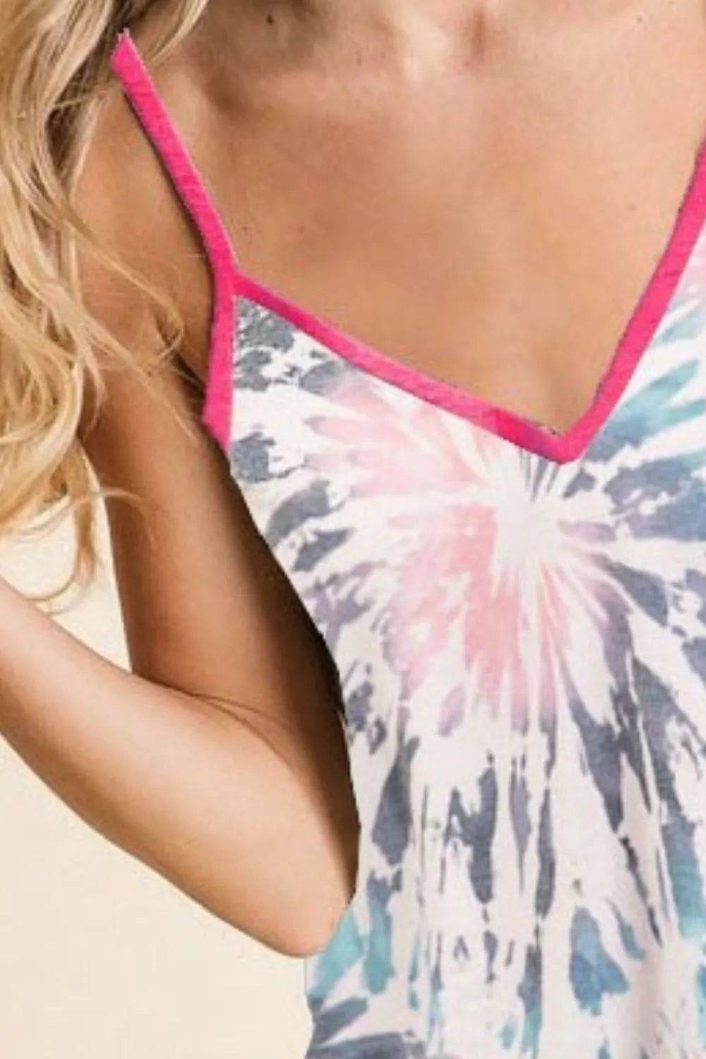 BiBi Tie Dye French Terry Knit Sleeveless Top - Shop Style & More | Fresh Looks, Everyday Deals & Free Shipping