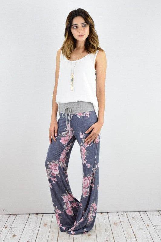 Drawstring Floral Wide Leg Pants - Shop Style & More | Fresh Looks, Everyday Deals & Free Shipping