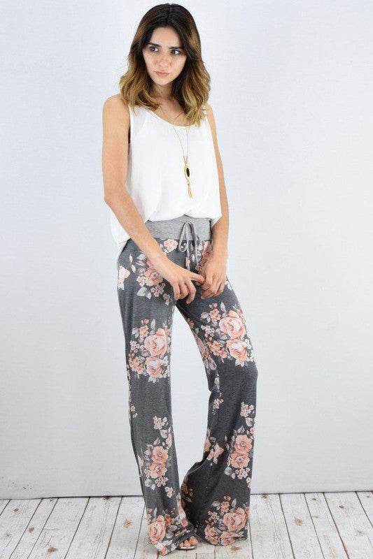 Drawstring Floral Wide Leg Pants - Shop Style & More | Fresh Looks, Everyday Deals & Free Shipping