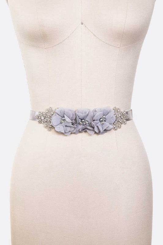 Chiffon Flower Embellished Sash Belt - Shop Style & More | Fresh Looks, Everyday Deals & Free Shipping