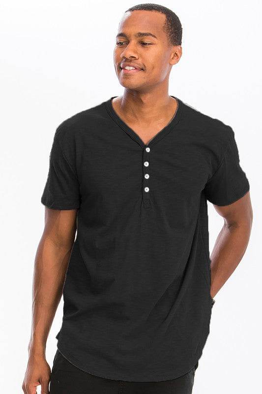 SHORT SLEEVE 4 BUTTON HENLEY SHIRT - Shop Style & More | Fresh Looks, Everyday Deals & Free Shipping