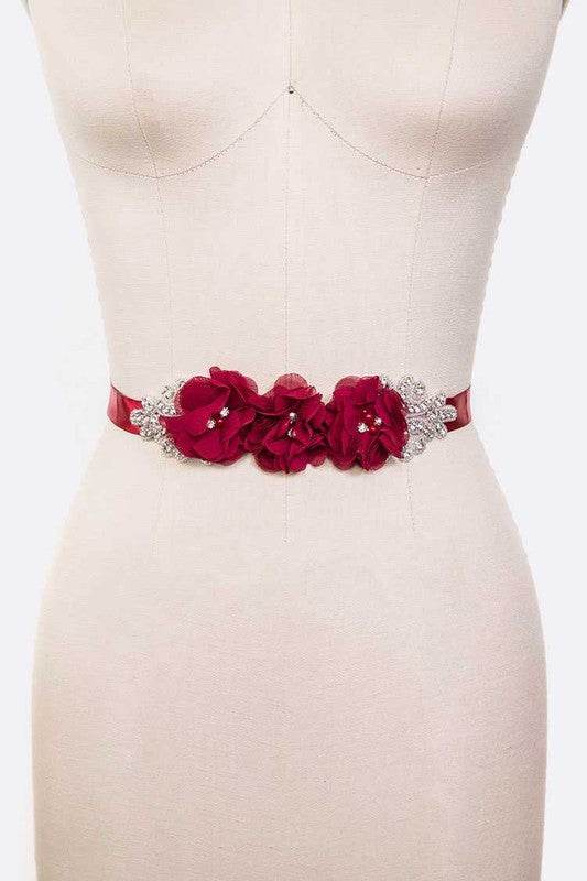 Chiffon Flower Embellished Sash Belt - Shop Style & More | Fresh Looks, Everyday Deals & Free Shipping