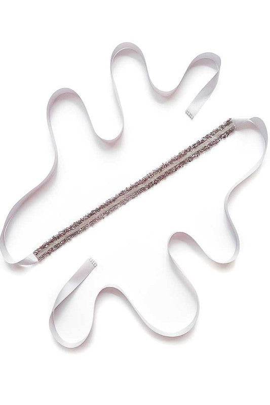 Glitter Trim Rhinestone Skinny Sash Belt - Shop Style & More | Fresh Looks, Everyday Deals & Free Shipping