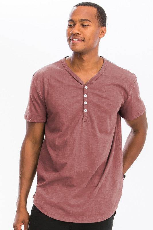 SHORT SLEEVE 4 BUTTON HENLEY SHIRT - Shop Style & More | Fresh Looks, Everyday Deals & Free Shipping
