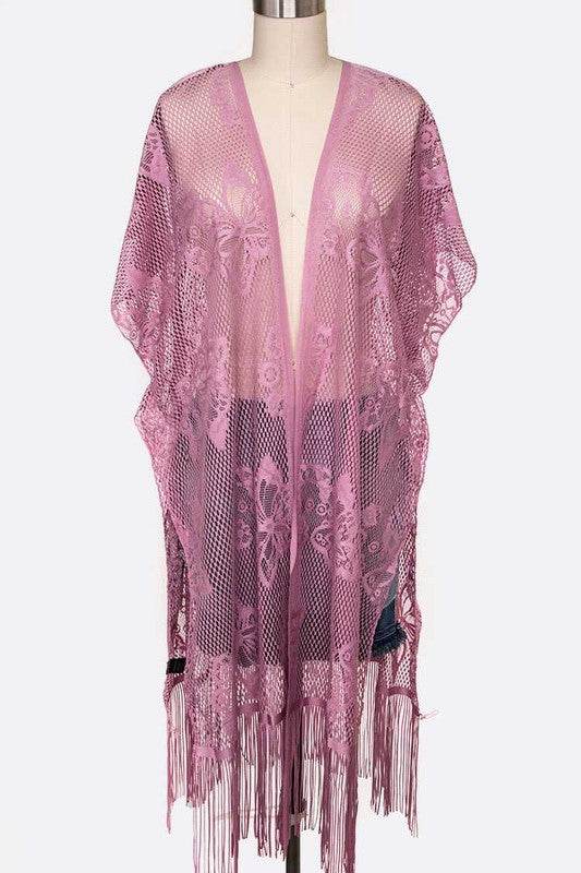Open Knit Fringe Lace Kimono Cardigan - Shop Style & More | Fresh Looks, Everyday Deals & Free Shipping