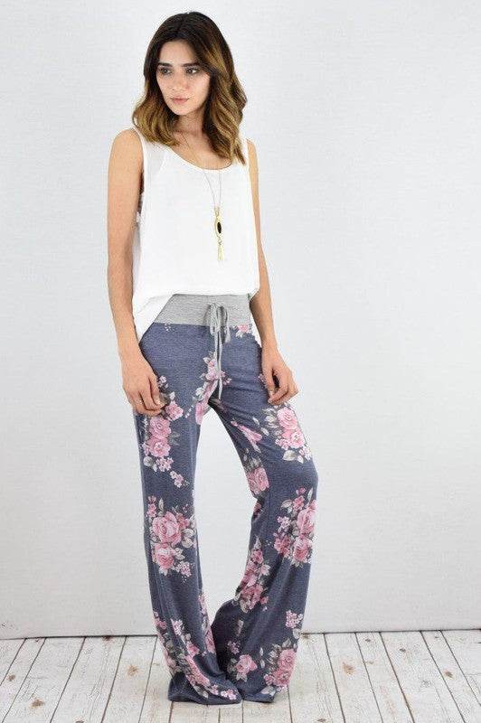 Drawstring Floral Wide Leg Pants - Shop Style & More | Fresh Looks, Everyday Deals & Free Shipping