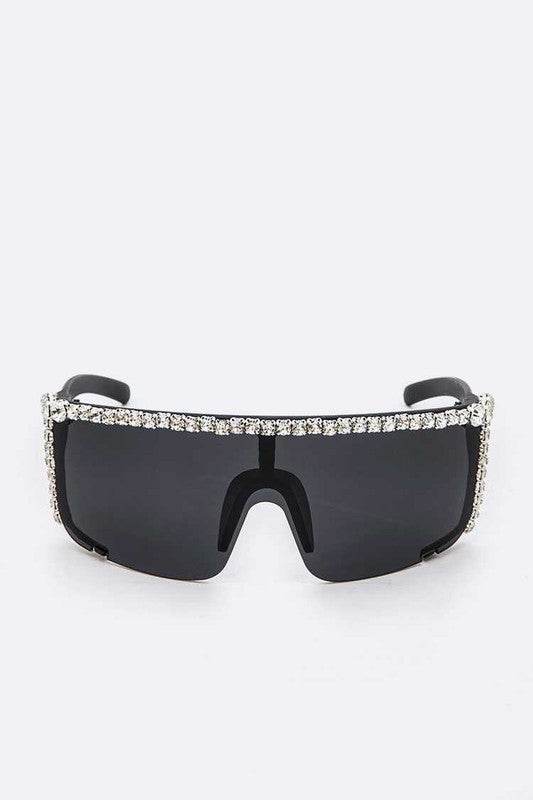 Rhinestone Shield Inspired Statement Sunglasses - Shop Style & More | Fresh Looks, Everyday Deals & Free Shipping