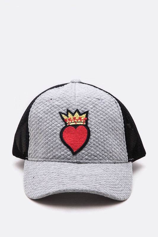 Crown Heart Patch Quilted Cotton Trucker Cap - Shop Style & More | Fresh Looks, Everyday Deals & Free Shipping