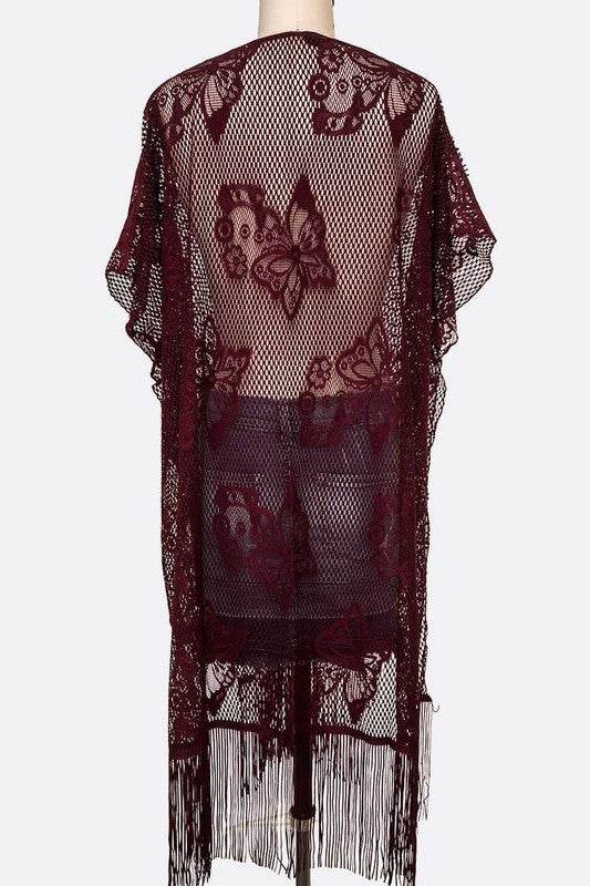 Open Knit Fringe Lace Kimono Cardigan - Shop Style & More | Fresh Looks, Everyday Deals & Free Shipping
