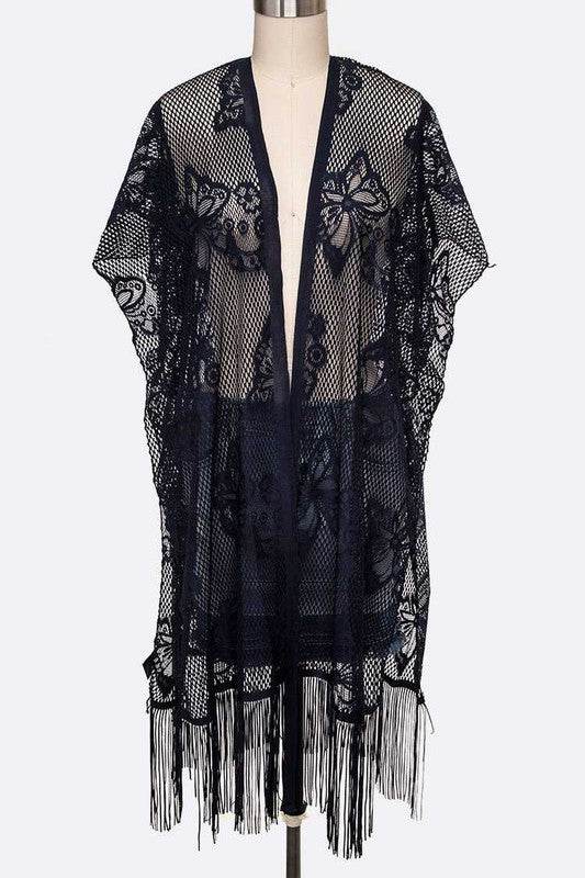 Open Knit Fringe Lace Kimono Cardigan - Shop Style & More | Fresh Looks, Everyday Deals & Free Shipping