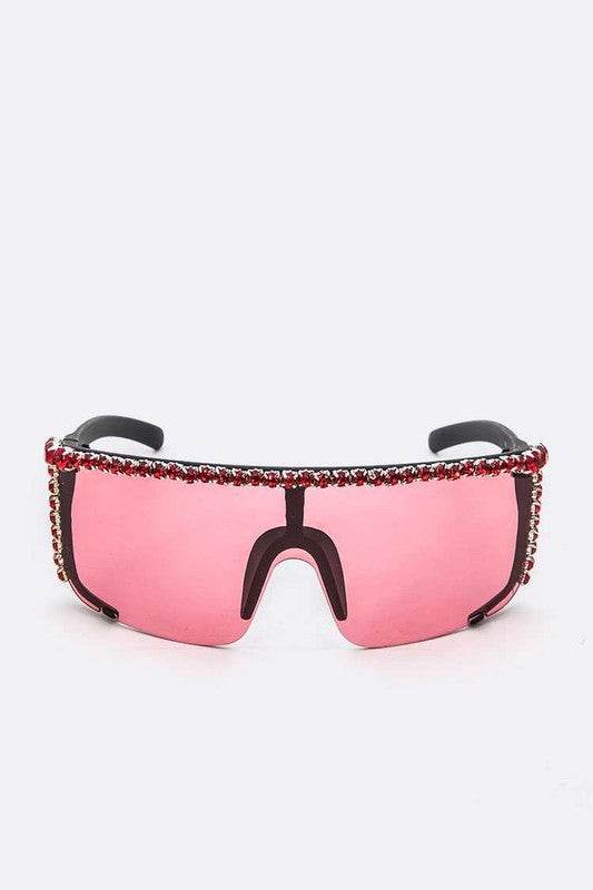 Rhinestone Shield Inspired Statement Sunglasses - Shop Style & More | Fresh Looks, Everyday Deals & Free Shipping