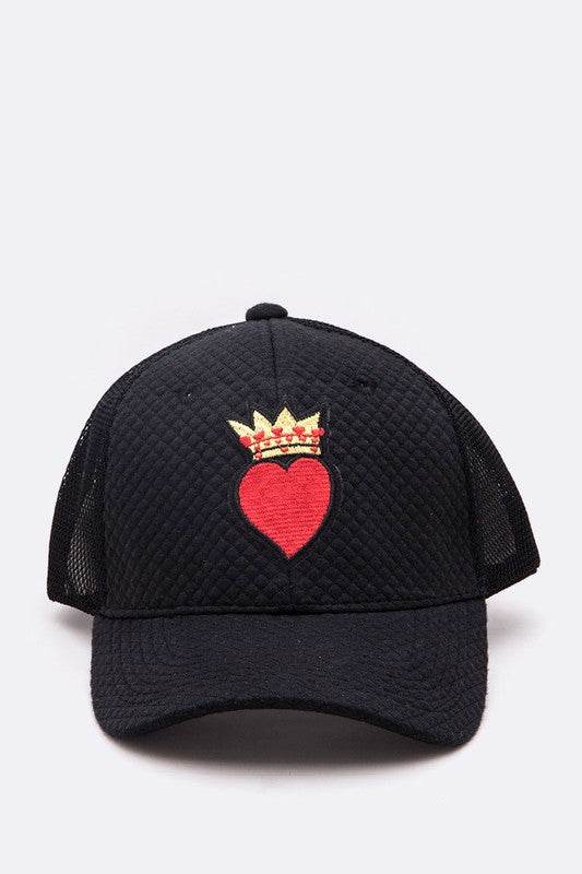 Crown Heart Patch Quilted Cotton Trucker Cap - Shop Style & More | Fresh Looks, Everyday Deals & Free Shipping
