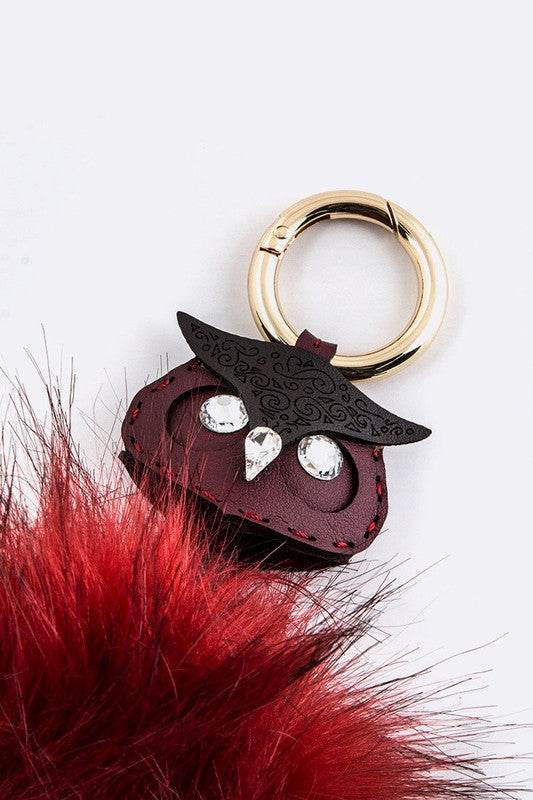 Leather Owl Fur Pom Key Charm - Shop Style & More | Fresh Looks, Everyday Deals & Free Shipping