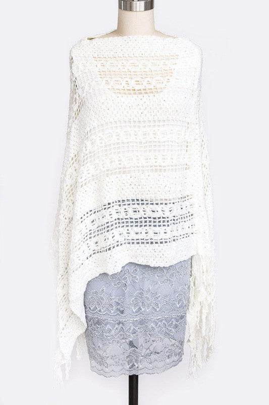 Loose Knit Fringe Poncho - Shop Style & More | Fresh Looks, Everyday Deals & Free Shipping