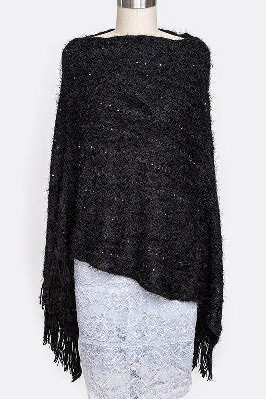 Sequins Plushy Fashion Poncho - Shop Style & More | Fresh Looks, Everyday Deals & Free Shipping