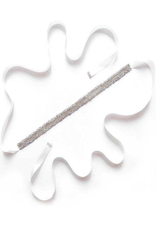 Glitter Trim Rhinestone Skinny Sash Belt - Shop Style & More | Fresh Looks, Everyday Deals & Free Shipping