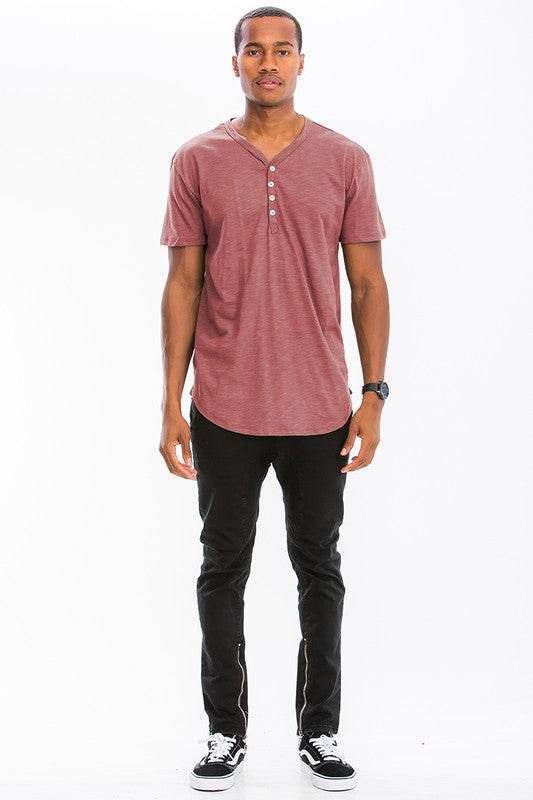 SHORT SLEEVE 4 BUTTON HENLEY SHIRT - Shop Style & More | Fresh Looks, Everyday Deals & Free Shipping