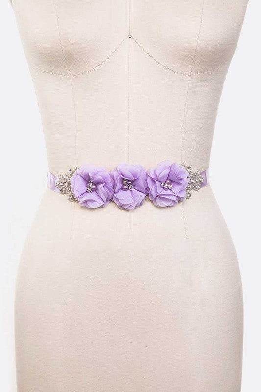 Chiffon Flower Embellished Sash Belt - Shop Style & More | Fresh Looks, Everyday Deals & Free Shipping