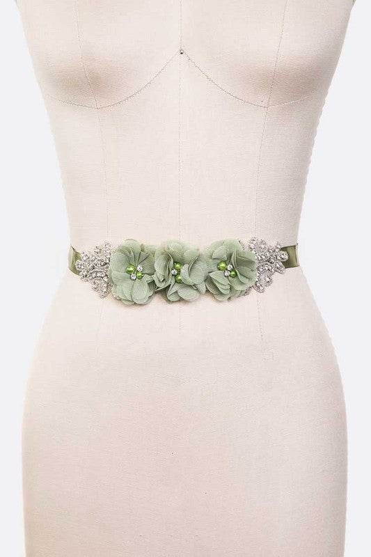 Chiffon Flower Embellished Sash Belt - Shop Style & More | Fresh Looks, Everyday Deals & Free Shipping
